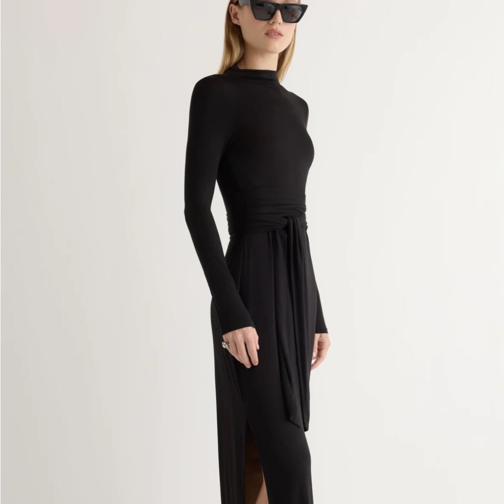 Modern Citizen Tie-Front Long Sleeve Dress